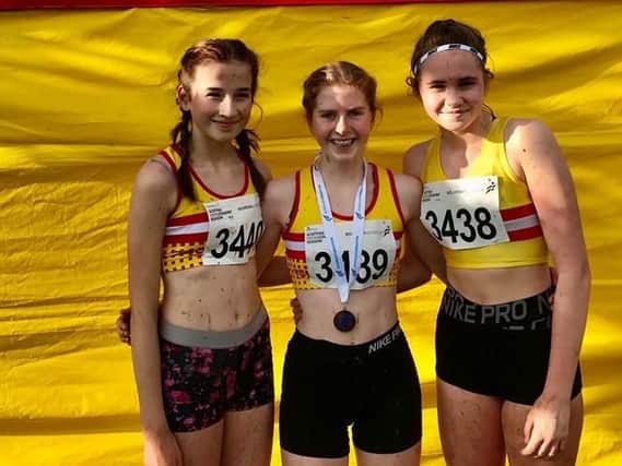 Under-15 girls trio Hannah Todd, Jessie Gilchrist and Fiona Currie (Pic by Bobby Gavin)