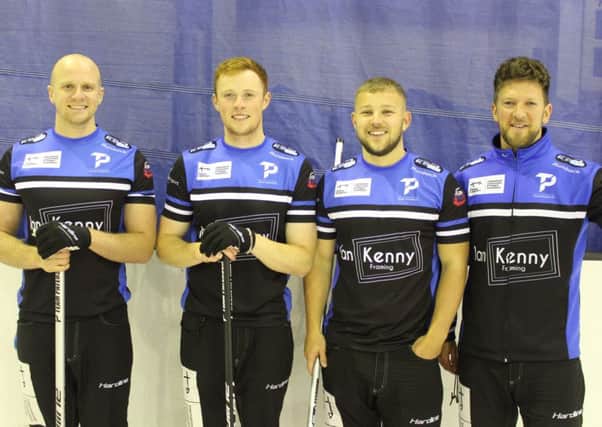 Team Paterson are representing Scotland at the European Championships. Left to right are Michael Goodfellow, Duncan Menzies, Kyle Waddell and skip Ross Paterson (pic: Scottish Curling)