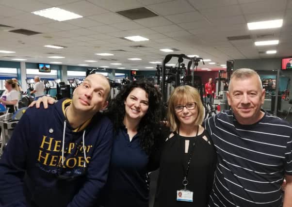 Veterans David Martin and James McEwan, with East Renfrewshire Culture and Leisure's Live Active Physical Activity and Health Advisor Stephanie Elliot and Active Health and Wellbeing Development Manager Carolynne McKendry.