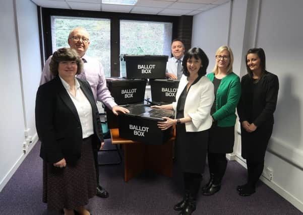 East Renfrewshire Councils Election Team with Returning Officer Lorraine McMillan