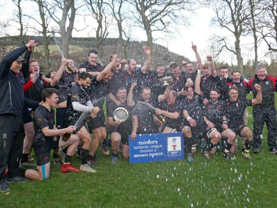Biggar celebrate after winning last season's Tennent's National League Division 2