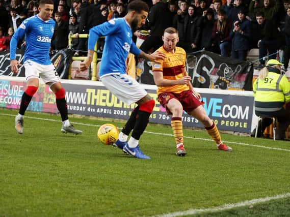 Allan Campbell in action against Rangers on Sunday (Pic by Ian McFadyen)