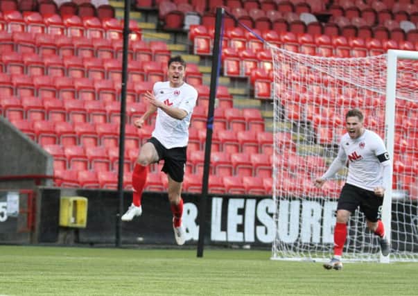 Alex Petkov celebrates his goal (pic: Craig Black Photography)