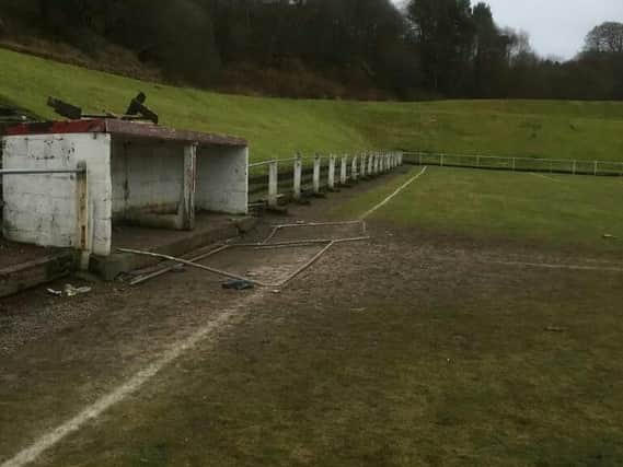 The charred section of Craighead Park pitch targeted by local yobs (Pic courtesy of Lesmahagow Juniors)
