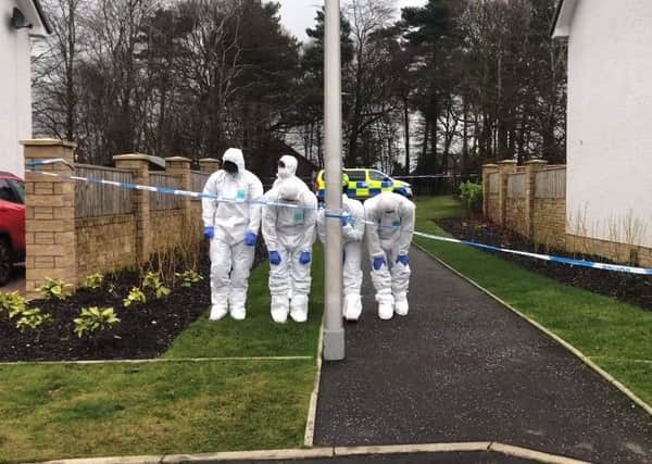Forensics officers carry out a detailed search in Brunswick Gardens