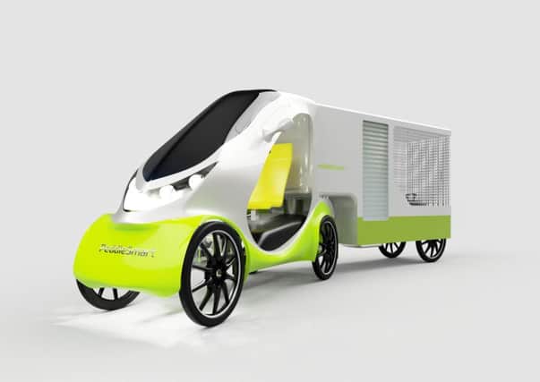 How a Peddlesmart urban vehicle will look attached to a trailer