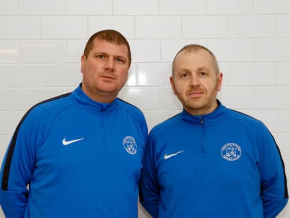 Carluke Rovers manager Mark Weir (left) and his assistant Kenny Neill