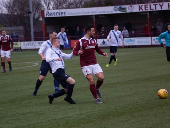 Action from Caledonian Braves 4-1 defeat at Kelty Hearts (Pic by Roy Campbell)