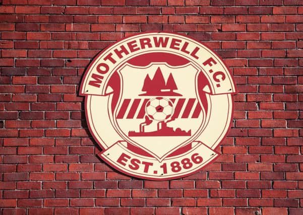 A club crest at Fir Park, Motherwell.  (Photo by Ian MacNicol/Getty Images)