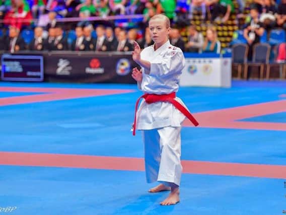 Emma Ruthven shows off some of her Kata moves during the competition in Budapest last weekend