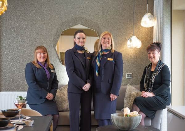 From left:  Pamela Duff (sales executive at Taylor Wimpey West Scotland), Emma Craig and Catherine Russell (development sales managers at Miller Homes), and Jackie Farr (sales consultant at CALA Homes (West) - (Photo by Sandy Young)