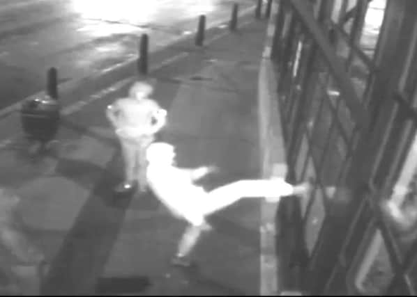The vandals were caught on the restaurant's CCTV